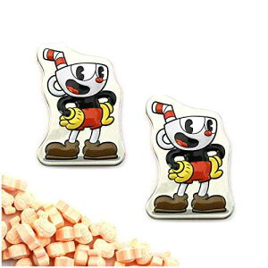 CupHead �ʃL�����f�B�T���[ (2 �p�b�N) �I�����W���M�t�g�l�ߕ� GosuToys �X�e�b�J�[ 2 ���t�� Gosu Toys CupHead Tin Candy Sours (2 Pack) Orange Flavor Gift Stuffer with 2 GosuToys Stickers