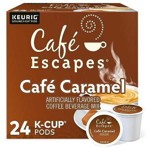 ?? ??? Cafe Escapes Cafe Caramel, Keurig Single-Serve K-Cup Pods, 24 Count