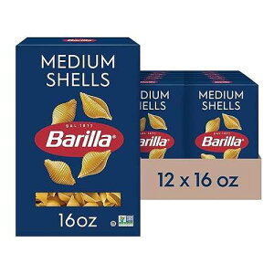 ??? ??? ? ???, 454g ?? (12? ?) - ?? ? ????? ?? ? GMO ??? - ???? 1? ??? ??? - ?? ?? ??? Barilla Medium Shells Pasta, 16 oz. Box (Pack of 12) - Non-GMO, Made with Du