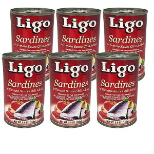 �`������C���V�̃g�}�g�\�[�X�� (�X�p�C�V�[) - 5.5 �I���X [6 �p�b�N] Ligo Sardines in Tomato Sauce with Chili Added (Spicy) - 5.5oz [Pack of 6] by Ligo