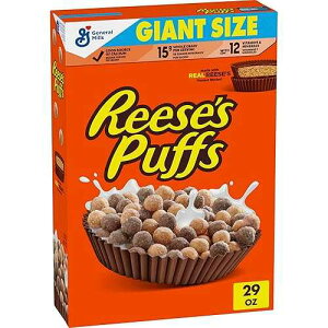 REESE S PUFFS Chocolatey Peanut Butter Cereal, Kid Breakfast Cereal, Giant Size, 29 oz Reese's Puffs REESE S PUFFS Chocolatey Peanut Butter Cereal, Kid Breakfast Cereal, Giant Size, 29 oz