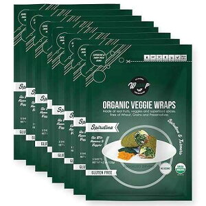 WrawP ??? ?? ? - ????? (8?) ?? ??, ? ???, ??? ??, ???, ? ??. ?, ?? ???, ??, ?? ?? Wrawp Organic Veggie Wraps - SPIRULINA (8 Pack) Shelf Stable, All Natural, Gluten