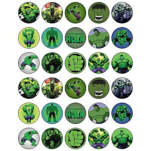 ?? ???? ?? 30? ? ?? ?? ?? ?? ??? ?? ??? | ?? ??? ?? My Smart Choice 30 x Edible Cupcake Toppers ? Green Hero Adventure Party Collection of Edible Cake Decorations | Edible Wafer Shee