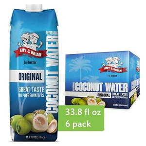 Amy & Brian Pure Coconut Water, 1 Liter (Pack of 6) Non-GMO & No Added Sugar Amy & Brian Pure Coconut Water, 1 Liter (Pack of 6) Non-GMO & No Added Sugar