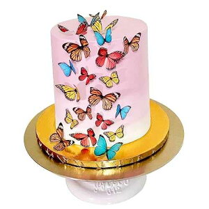 Chockacake �H�p�� 34 �Z�b�g�A�E�F�f�B���O�P�[�L�A�a�����p�[�e�B�[�A�t�[�h�f�R���[�V�����A�~�b�N�X�T�C�Y�ƃJ���[ Sylvia&Vicky Chockacake Edible Butterflies Set of 34,Wedding Cake Birthday Party Food Decorat
