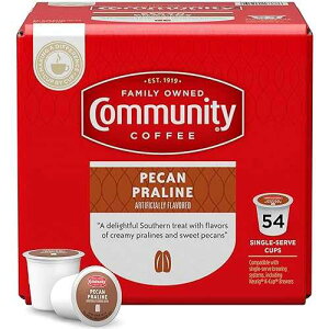 Community Coffee Pecan Praline Flavored 54 Count Coffee Pods, Medium Roast, Compatible with Keurig 2.0 K-cup Brewers, 54 Count (Pack of 1) Community Coffee Pecan Praline Flavored 54 Count Coffee Pods, Medium Roast,
