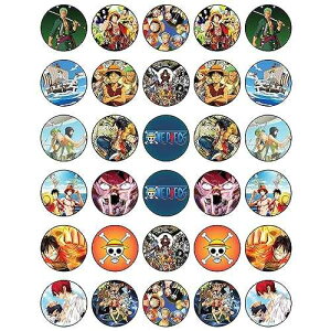 ?? ???? ?? 30? ??? ??? ?? ?? ??? ?? | ??? ?? ?? HAPPY CHOICES 30 x Edible Cupcake Toppers Themed of Pirate Adventure Collection of Edible Cake Decorations | Uncut Edible on Wafer Sheet