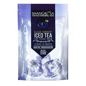 Shangri-La Tea Company Iced Tea Bags, Black Currant, Unsweetened and All Natural, 2 Quarts per Tea Bag, (Pack of 6) (5055) Shangri-La Tea Company Iced Tea Bags, Black Currant, Unsweetened and All Natural, 2 Qua