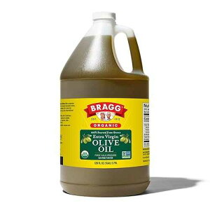 Bragg Organic Extra Virgin Olive Oil ? Made with Greek Koroneiki Olives ? Cold Pressed EVOO for Marinades & Vinaigrettes ? USDA Certified, Non-GMO, Kosher (128 fluid Ounce) Bragg Organic Extra Virgin Olive Oil Mad