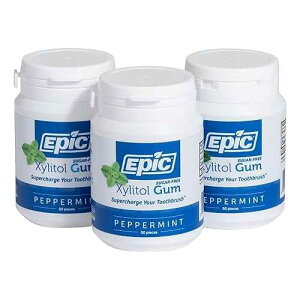 ?? ???? ? - ??? & ???? ??? ????? ??? ? ? (??? ??? ? ?? ???) (????, 50?? ?, 3?) Epic 100% Xylitol Peppermint Chewing Gum - Sugar Free, Aspartame Free Dental Gum - Su