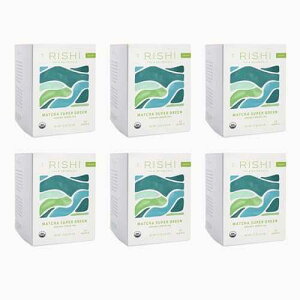 Rishi Tea Matcha Super Green Japanese Tea - Organic, Caffeinated Sachet Bags, Umami, Rich Sencha & Matcha Blend - 15 Count (Pack of 6) Rishi Tea Matcha Super Green Japanese Tea - Organic, Caffeinated Sachet Bags,