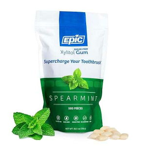 ?? ???? ? - ??? & ???? ??? ????? ??? ? ? (??? ??? ? ?? ???) (?????, 500?? ??, 1?) Epic 100% Xylitol Spearmint Chewing Gum - Sugar Free, Aspartame Free Dental Gum -