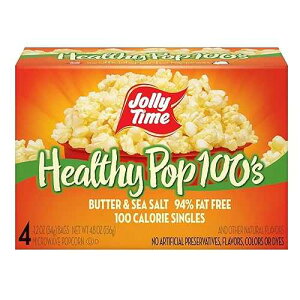 ?? ?? 100 ??? ?? ? ?? 94% ???! (3 ??) Jolly Time T Healthy Pop Microwave Popcorn, Low Fat Gluten Free Non-GMO (Healthy Pop 100's - Butter & Sea Salt, 1.2 Ounce (Pack of 4))