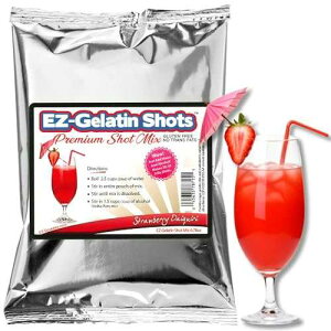 EZ-SQUEEZE Strawberry Daiquiri Jello Shot Mix 6.78 oz - Premium Gluten-Free Jello Mix for Tasty Jello Shots - Easy to Make EZ Gelatin Powder Mix for Jello Shots - Adult New Year and Holiday Party Supplies