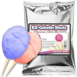 EZ-SQUEEZE Cotton Candy Jello Shot Mix 6.78 oz - Premium Gluten-Free Jello Mix for Tasty Jello Shots - Easy to Make EZ Gelatin Powder Mix for Jello Shots - Adult New Year and Holiday Party Supplies