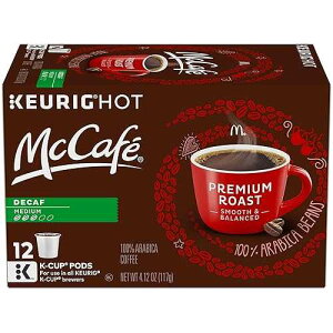 McCafe �f�B�J�t�F �v���~�A�� �~�f�B�A�� ���[�X�g K �J�b�v �R�[�q�[ �|�b�h (12 �|�b�h) McCafe McCafe Decaf Premium Medium Roast K-Cup Coffee Pods (12 Pods)