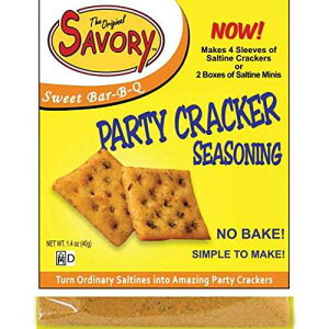�Z�C�{���[�\���e�B�V�[�Y�j���O�A1.4�I���X�A�X�C�[�g�o�[BQ�A4�p�b�N Savory Fine Foods Savory Saltine Seasoning, 1.4 Ounce, Sweet Bar-B-Q, 4 Pack