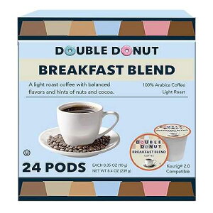 ?? ?? ????? ??? ??? ??? ??? ?? ?? ?? ?? (??? K ? ??? ???) ??? 24? ?? Double Donut Coffee Breakfast Blend Fresh Medium Roast Coffee SingleServe Pods for Keurig K Cup Brewer M