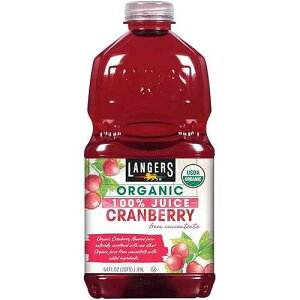 Langers 100% �I�[�K�j�b�N �W���[�X�A�N�����x���[�A64 �I���X (8 �p�b�N) Langers 100% Organic Juice, Cranberry, 64 Ounce (Pack of 8)