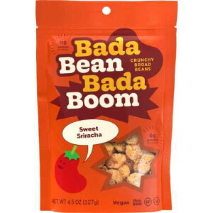 Bada Bean Bada Boom - Plant-Based Protein, Gluten Free, Vegan, Crunchy Roasted Broad (Fava) Bean Snacks, 110 Calories per Serving, Sweet Sriracha, 4.5 Ounce (Pack of 6) Enlightened Bada Bean Bada Boom - Plant-Bas