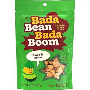 Bada Bean Bada Boom - Plant-Based Protein, Gluten Free, Vegan, Crunchy Roasted Broad (Fava) Bean Snacks, 110 Calories per Serving, Garlic & Onion, 4.5 oz, 6 Pack Enlightened Bada Bean Bada Boom - Plant-Based Pro