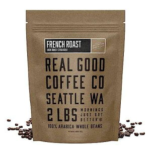 ?? ? ?? - ?? ?? - ???? ?? ??? ??? ???? ?? 100%, ????? ??? - 907g Real Good Coffee Company French Roast Whole Bean Coffee - Extra Dark Roast - 100% Arabica Beans - 32 Oz