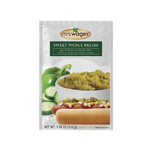 Mrs. Wages Sweet Pickle Relish Quick Process Mix, Quick and Easy, Simple-To-Use, Great Topping, Sweet Pickle Flavoring, 4.0 oz Packet (Value Pack of 12)