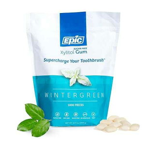 ?? ? - ???? ??? 100% ???? - ??? ? - ????? ?, 1000?? (1?) Epic 100% Xylitol Spearmint Chewing Gum - Sugar Free, Aspartame Free Dental Gum - Supports Oral Health & Fresh Breath - 1000 Pi