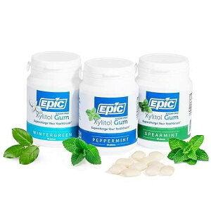?? 100% ???? ?? ?? ?, ?? ? ??, 50?? ? (3? ?) Epic Gum - Aspartame Free 100% Xylitol - Chewing Gum Sugar Free Gum - Peppermint, Spearmint, Wintergreen Variety, 50 Pieces (Pack of 3)