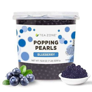 ? ? 7 ??? ???? ?? ? Tea Zone [7 Pounds] Blueberry Popping Pearls for Boba Tea Beverages, Sweets, Ice Cream Topping | B2056