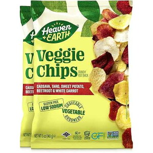 ?? & ?? ?? ??, ?? ??? ?, 5?? (2?) ??? ??, ?GMO Heaven & Earth Veggie Chips, Vegetable Medley chips, 5oz (2 Pack) Gluten Free | Non GMO | Low Sodium | Thin & Crisp Root Snack Blend