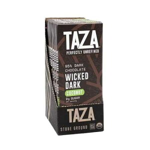 Taza �`���R���[�g �I�[�K�j�b�N �A���C�Y �o�[ 95% �X�g�[���O���E���h�A�E�B�L�b�h �_�[�N �g�[�X�g�R�R�i�b�c����A2.5 �I���X (10 ��) Taza Chocolate Organic Amaze Bar 95% Stone Ground, Wicked Dark with Toaste