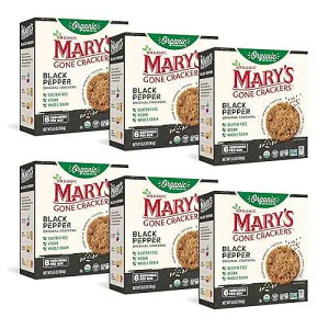 Mary's Gone Crackers Black Pepper Crackers, 6.5 Ounce (Pack of 6), Organic Brown Rice, Flax & Sesame Seeds, Gluten Free, (00010) Mary's Gone Crackers Black Pepper Crackers, 6.5 Ounce (Pack of 6), Organic Br