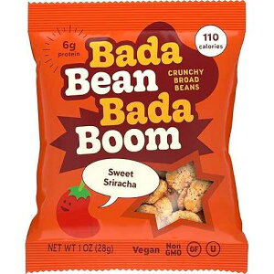 Enlightened Bada Bean Bada Boom - Plant-Based Protein, Gluten Free, Vegan, Crunchy Roasted Broad (Fava) Bean Snacks, 110 Calories per Serving, Sriracha, 1 oz, 24 Pack Enlightened Bada Bean Bada Boom - Plant-Based