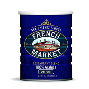 French Market Coffee & Chicory Restaurant Blend Dark Roast Ground Coffee, 12oz Can (Pack of 3)