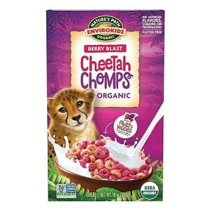 EnviroKidz Organic Cheetah Chomps Cereal, 10 oz (Pack of 1), Berry Blast, Gluten Free, Non-GMO, by Nature's Path EnviroKidz Organic Cheetah Chomps Cereal, 10 oz (Pack of 1), Berry Blast, Gluten Free, Non-GMO,
