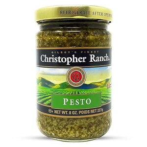 ????? ?? ?? ??? ?? 227g Christopher Ranch Gourmet Pesto Sauce | Fresh Basil, Almonds & Parmesan | Rich and Savory Garlic Blend | Perfect for Pasta, Pizza, Dips, and Roasting | Authentic Flavor | 8
