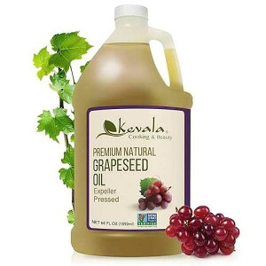 ??? ????, 1/2?? (64?? ??), ????, ?? ?? Kevala Grapeseed Oil - Nutritious Oil Great for Cooking and Beauty, Made with Carefully Selected Grapes, Perfect Base with Natural Flavor for Salad Dressings