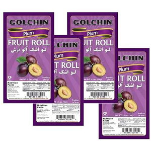 Golchin, �x�W�^���A���A�t���[�c ���[�� ���U�[ �v���� (���o�V���N)�A2.5 �I���X (4 �p�b�N)�A Golchin, Vegetarian, Fruit Roll Leather Plum (Lavashak), 2.5 oz (Pack of 4), ????? ??? ???