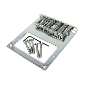 Telecaster(tm) スタイル トップローディング クローム エレキギター ブリッジ プレート (ハムバッカー用) C. B. Gitty Telecaster(tm)-Style Top-Loading Chrome Electric Guitar Bridge Plate for Humbuckers
