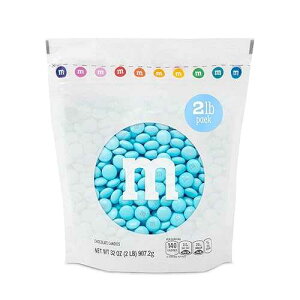 M&M's ??? ?? 2??? ??? ?? M&M�fS WORLD Light Blue Milk Chocolate Candy, 2 lbs Resealable Pack - Candy Bulk for Party Favors, Baby Showers, Easter, Birthday Decor, Birthday Treats, Weddings & More