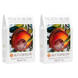 Butterfields Candy - Gourmet, Old-Fashioned PEACH Buds Hard Candy, 7 Oz (2-Pack) Gluten Free Made with 100% Real, Pure Cane Sugar Handcrafted in the USA Butterfields Candy - Gourmet, Old-Fashioned PEACH Buds Hard Ca