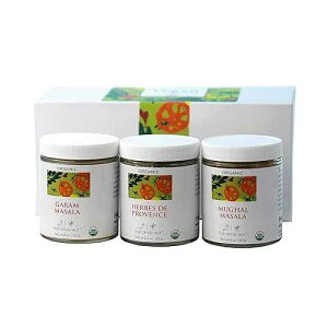 Ultimate Vegan Seasoning Gift Set - 3 Organic Spice Blends Herbes de Provence, Garam Masala, Mughal Masala Gourmet Spice Variety Pack for Plant-Based Vegetarian Cooking All-Natural, Kosher, Vegan, Keto - No MSG -12oz