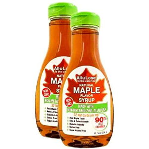BetterTaste Maple Natural Flavored Allulose Syrup, 11.75-Ounce (Pack of 2), Zero Calorie Sugar Substitute, Non-GMO, Non-Erythritol, Gluten Free & Vegan Liquid Sweetener All-u-Lose BetterTaste Maple Natural Flavored Allul