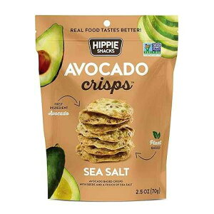 Hippie Snacks �A�{�J�h�N���X�v�A�V�[�\���g�A2.5�I���X (6�p�b�N) Hippie Snacks Avocado Crisps, Sea Salt, 2.5oz (Pack of 6)