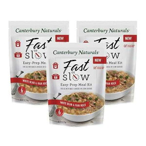 Canterbury Naturals �t�@�X�g�܂��̓X���[ �C�[�W�[�v���b�v�~�[���L�b�g�A���C���Q�������n���z�b�N�A9�I���X�A3�p�b�N Canterbury Naturals Fast or Slow Easy-Prep Meal Kit, White Bean & Ham Hock, 9oz, Pack of 3