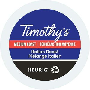 Timothy's World Coffee Timothy's, Italian Roast, Single-Serve Keurig K-Cup Pods, Medium Roast Coffee, 96 Count (4 Boxes of 24 Pods)