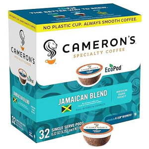 Cameron's Coffee �V���O���T�[�u�|�b�h�A�W���}�C�J �u���[ �}�E���e�� �u�����h�A32 �� (1 �p�b�N) Cameron's Coffee Single Serve Pods, Jamaica Blue Mountain Blend, 32 Count (Pack of 1)