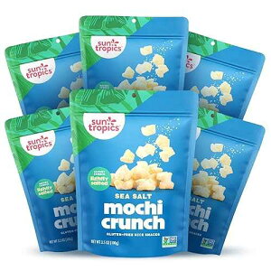 ? ???? ?? ?? ???, ??, 3.5?? (6??), ??? ??, ??, MSG ???, ??? ??, ??? ?? Sun Tropics Mochi Crunch, Sea Salt Flavor- 3.5 oz (6 Pack) | Crispy Crunchy Mochi Bites, Rice Nugg