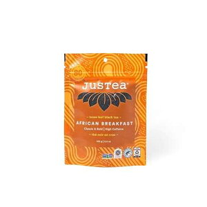 JusTea AFRICAN BREAKFAST Loose Leaf Black Tea Recyclable Refill Pouch 40+ Cups (3.5oz) High Caffeine Award-Winning Fair Trade Non-GMO JusTea AFRICAN BREAKFAST Loose Leaf Black Tea Recyclable Refill Pouch 40+ Cups (3.5oz)